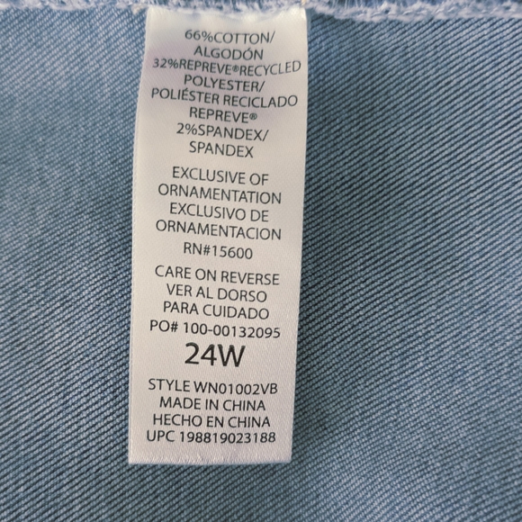 Democracy Cropped Embroidery Jeans Scallop Hem Size 24W - Picture 13 of 16